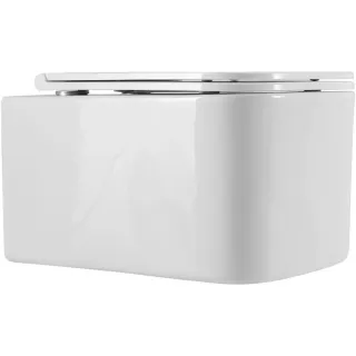 Унитаз подвесной ArtMax Latina AM215CHR безободковый с сиденьем микролифт белый